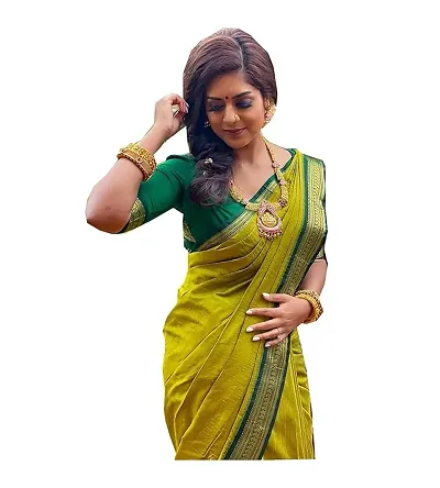 Beautiful Art Silk Jacquard Saree with Blouse piece