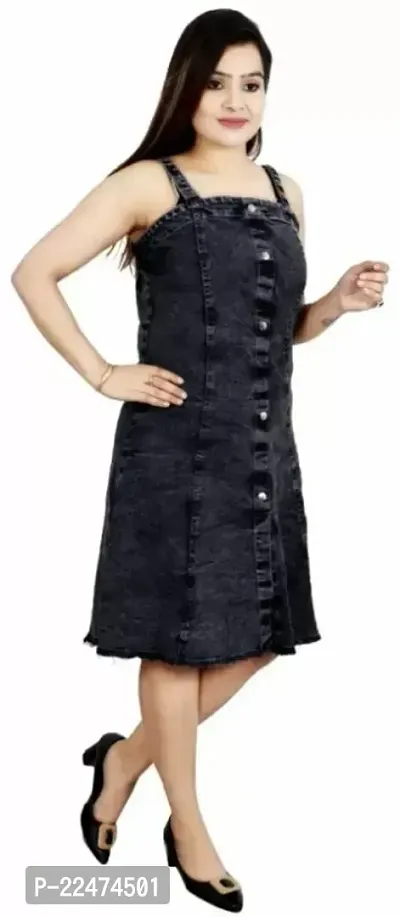 Classic Denim Solid Dresses for Women