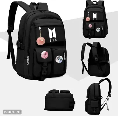 BTS Fans Imported Backpacks for School Travel Bag Korean Casual Backpack For BTS Fans and BTS Army (Black)-thumb2