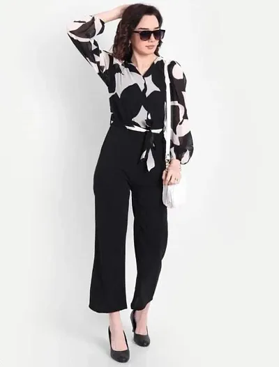 Classic Georgette Printed Jumpsuit For Women