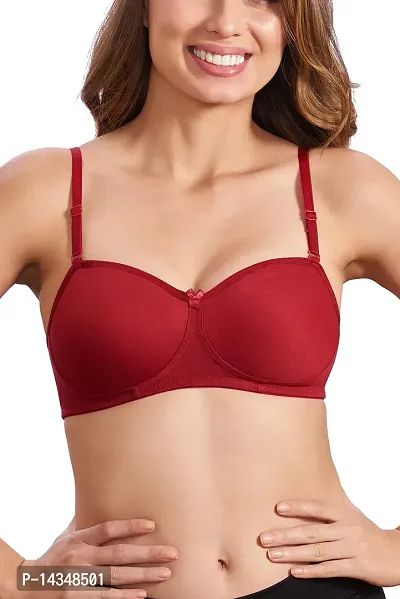 Buy Maroon 210 Women 100% Cotton Balconette Shape Multi Use Two Way Full  Coverage Lightly Padded Non-wired Bra Online In India At Discounted Prices