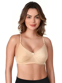 Stylish Nude Cotton Blend Solid Bras For Women-thumb1