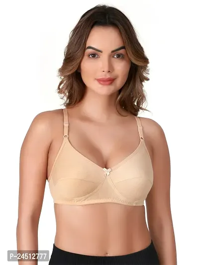 Stylish Nude Cotton Blend Solid Bras For Women-thumb2