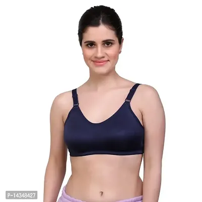Women Cotton Brushed Lycra Full Coverage No Bounce, Non-Wired, Non-Padded Front  Closure Magic Bra with Back Support - Maroon Clothing