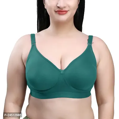 Stylish Light Green Cotton Blend Solid Bras For Women