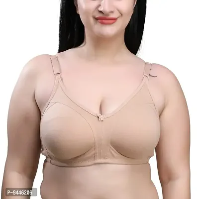 Skin Cotton Lycra Blend Non Padded Seamed Wirefree Bra By