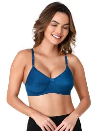 Stylish Blue Cotton Blend Solid Bras For Women-thumb2