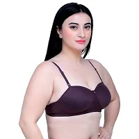 MAROON 2012 Cotton Blend Seamless Heavily Padded Medium Coverage Non-Wired Women Pack of 2 T-Shirt Bra Combo-thumb3