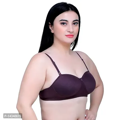 MAROON 2012 Cotton Blend Seamless Heavily Padded Medium Coverage Non-Wired Women Pack of 2 T-Shirt Bra Combo-thumb4