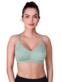 Stylish Olive Cotton Solid Bras For Women-thumb1