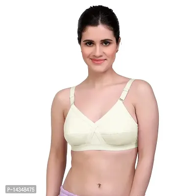 MAROON-405 Cotton Jersey Seamed Non Padded Women's Set of 1 Full Coverage Bra