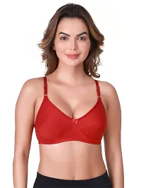 Stylish Maroon Cotton Blend Solid Bras For Women-thumb1