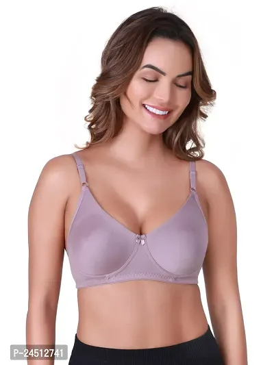 Stylish Grey Cotton Blend Solid Bras For Women-thumb3