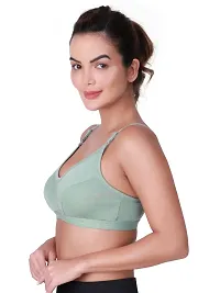Stylish Olive Cotton Solid Bras For Women-thumb3