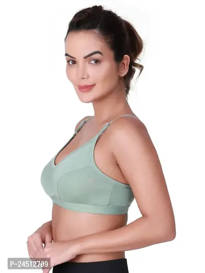 Stylish Olive Cotton Solid Bras For Women-thumb4