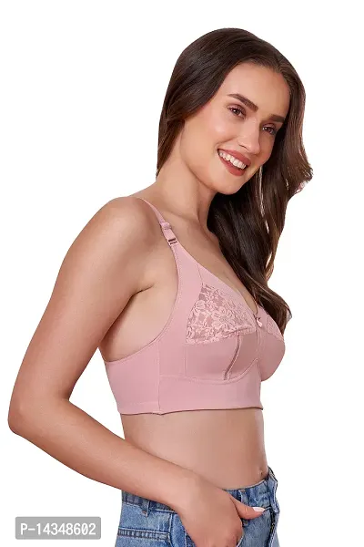MAROON 433 Long Lasting M Frame Non-Wired Non-Padded Seamed Full Coverage T-Shirt Bra-thumb4