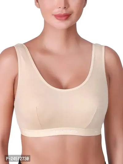 Stylish Nude Cotton Solid Bras For Women