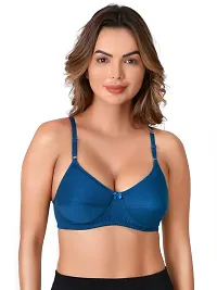 Stylish Blue Cotton Blend Solid Bras For Women-thumb1