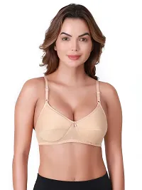 Stylish Nude Cotton Blend Solid Bras For Women-thumb1