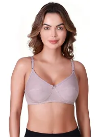 Stylish Grey Cotton Blend Solid Bras For Women-thumb1