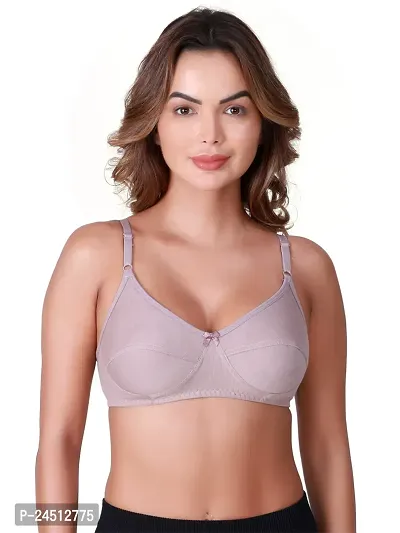 Stylish Grey Cotton Blend Solid Bras For Women-thumb2