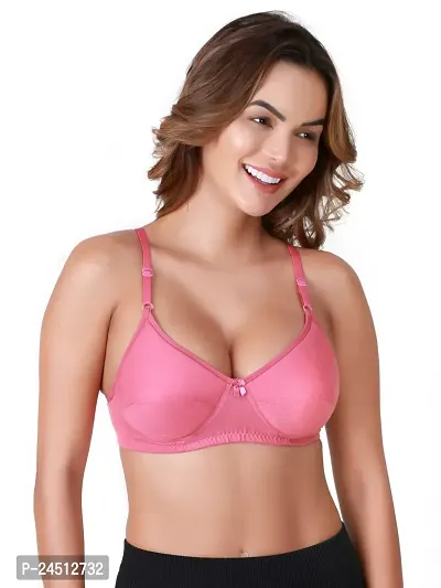 Stylish Red Cotton Blend Solid Bras For Women-thumb2