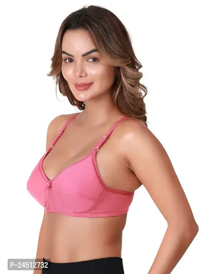 Stylish Red Cotton Blend Solid Bras For Women-thumb4