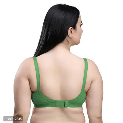 Stylish Olive Cotton Blend Solid Bras For Women-thumb4