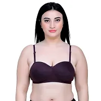 MAROON 2012 Cotton Blend Seamless Heavily Padded Medium Coverage Non-Wired Women Pack of 2 T-Shirt Bra Combo-thumb1