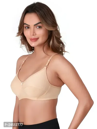 Stylish Nude Cotton Blend Solid Bras For Women-thumb4