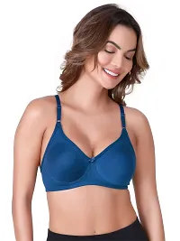 Stylish Blue Cotton Blend Solid Bras For Women-thumb2