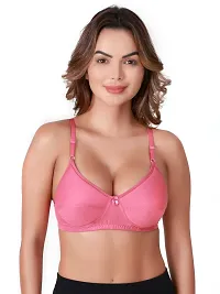 Stylish Red Cotton Blend Solid Bras For Women-thumb2