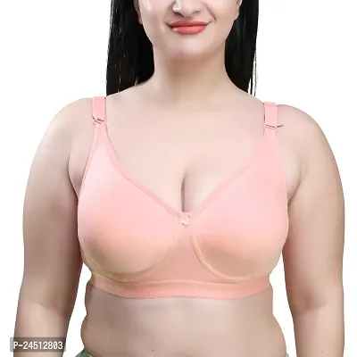 Stylish Pink Cotton Blend Solid Bras For Women