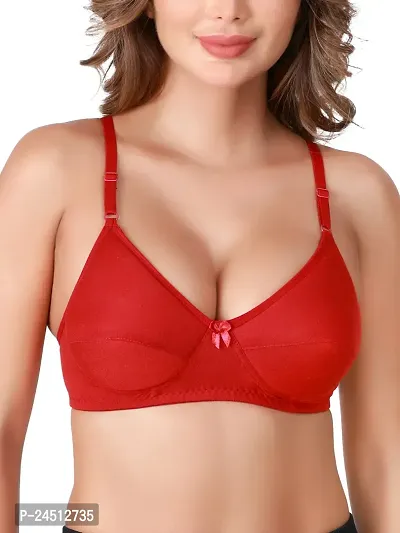 Stylish Maroon Cotton Blend Solid Bras For Women-thumb0