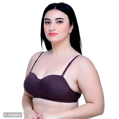 MAROON 2012 Cotton Blend Seamless Heavily Padded Medium Coverage Non-Wired Women Pack of 2 T-Shirt Bra Combo-thumb3