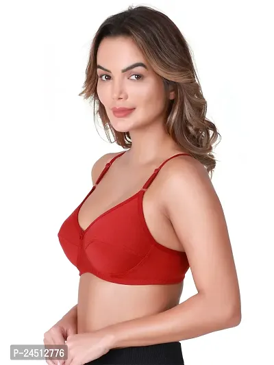 Stylish Maroon Cotton Blend Solid Bras For Women-thumb4