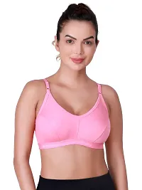 Stylish Pink Cotton Solid Bras For Women-thumb1