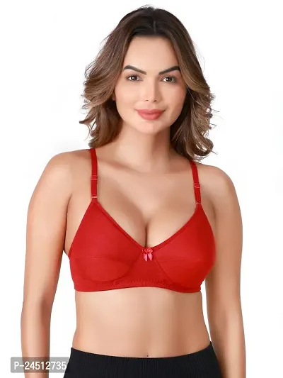 Stylish Maroon Cotton Blend Solid Bras For Women-thumb2