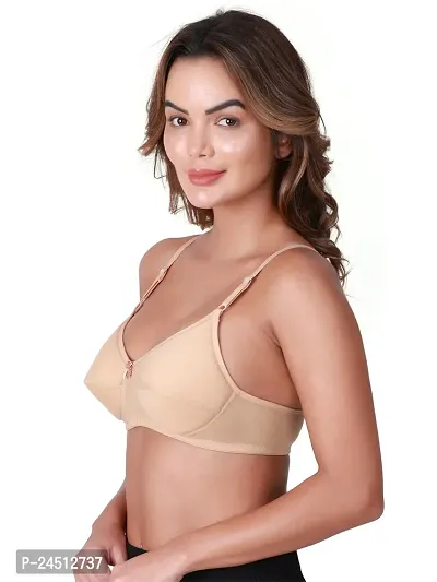 Stylish Nude Cotton Blend Solid Bras For Women-thumb4