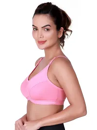 Stylish Pink Cotton Solid Bras For Women-thumb3