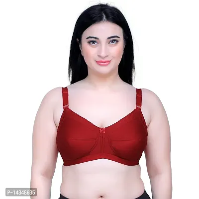 Buy MAROON 414 Cotton Blend Seamed Non Padded Full Coverage Non-Wired Women  Minimizer Bra Online In India At Discounted Prices