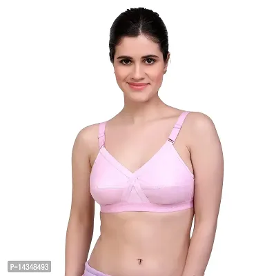 MAROON-405 Cotton Jersey Seamed Non Padded Women's Set of 1 Full Coverage Bra