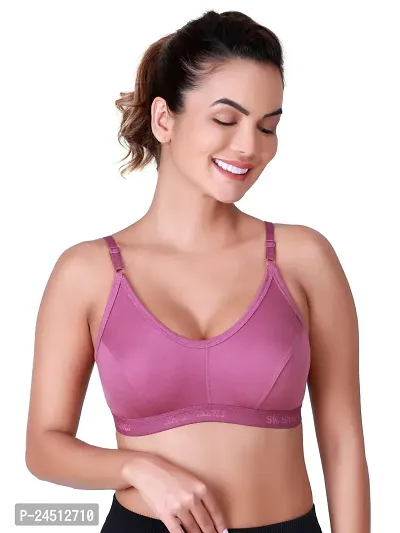 Stylish Purple Cotton Solid Bras For Women-thumb3