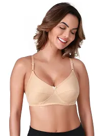 Stylish Nude Cotton Blend Solid Bras For Women-thumb2