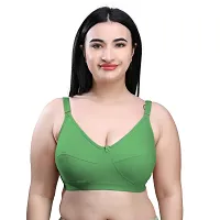 Stylish Olive Cotton Blend Solid Bras For Women-thumb1