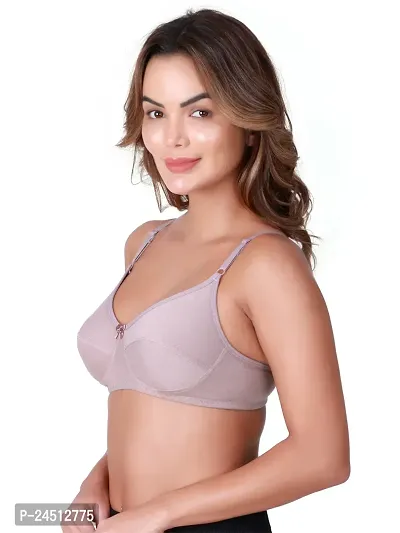 Stylish Grey Cotton Blend Solid Bras For Women-thumb4
