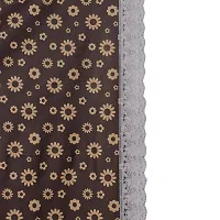 Best Handloom Store Table Cover 2 to 4 Seater (40 INCH x 60 INCH) Self Design Printed 3D Plastic Table Cover Flower, Brown Color Medium Size with Lace 2-thumb2