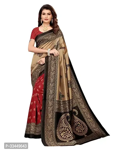 Beautiful Art Silk Self Pattern Women Saree with Blouse piece-thumb0