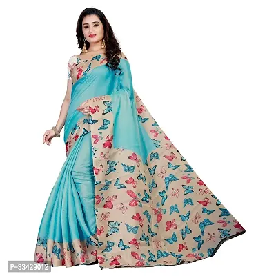 Women Stylish Khadi Saree With Blouse Piece-thumb0