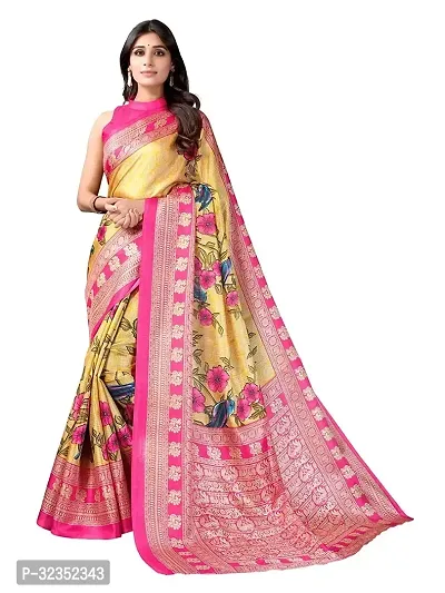 Fancy Khadi Silk Saree With Blouse Piece For Women-thumb0